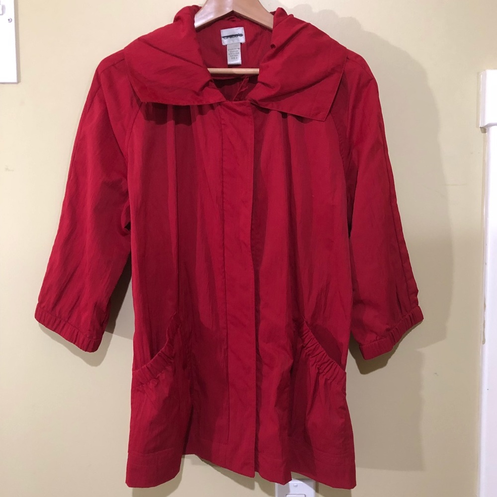 Chico’s Lightweight Red Rain Jacket